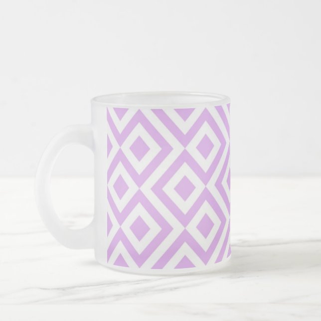 Lavender and White Meander Pattern Mug (Left)