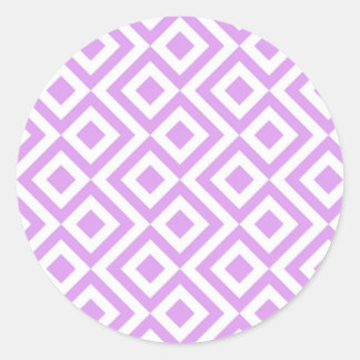 Lavender and White Meander Pattern Stickers