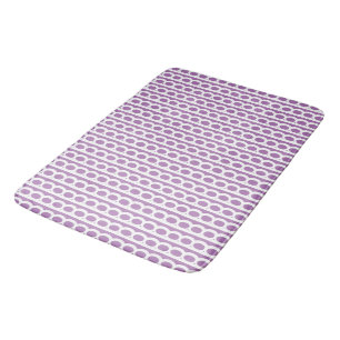 Lavender and white Modern bubble Waves Bath Mat