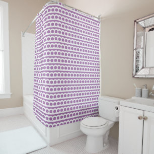 Lavender and white Modern bubble Waves Shower Curtain