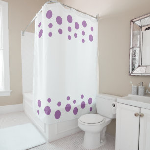 Lavender and white Modern Bubbles Dots Shower Curtain