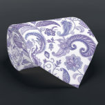 Lavender and White Paisley  Neck Tie<br><div class="desc">This charming neck tie with a light purple paisley pattern on a white background would be perfect for a wedding party with a lavender color theme! Purple is a trending color in 2024.</div>