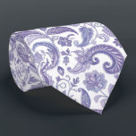 Lavender and White Paisley  Neck Tie<br><div class="desc">This charming neck tie with a light purple paisley pattern on a white background would be perfect for a wedding party with a lavender color theme! Purple is a trending color in 2024.</div>