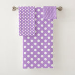 Lavender And White Polka Dot Bath Towel Set at Zazzle