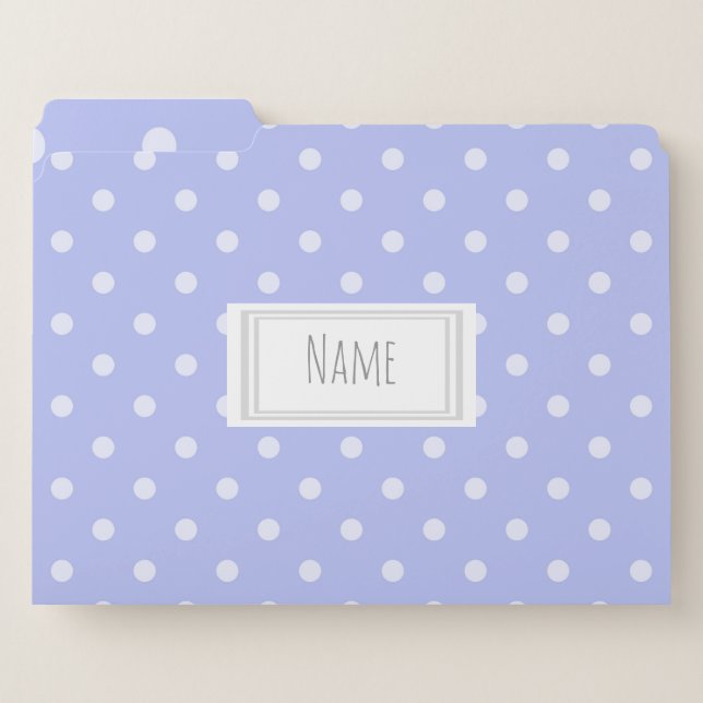 Lavender and White Polka Dot Pattern Name/Subject File Folder (Front Left)