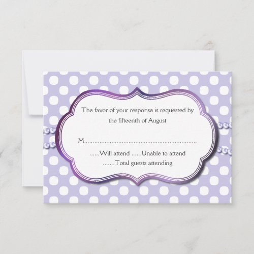 Lavender and White Polka Dot Response Card