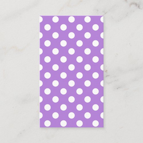 Lavender and White Polka Dots Business Card