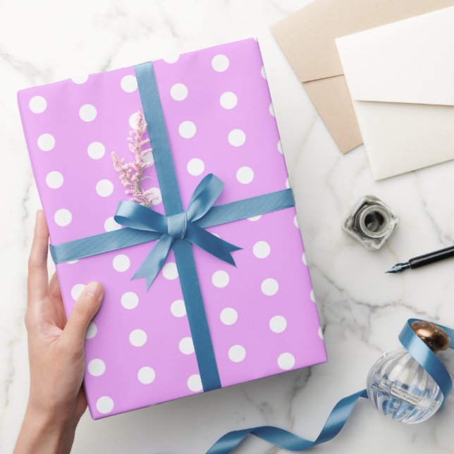 Lavender and White Polka Dots Wrapping Paper (Gifting)