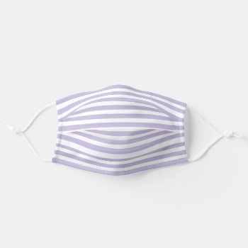 Lavender And White Striped Adult Cloth Face Mask by InTrendPatterns at Zazzle