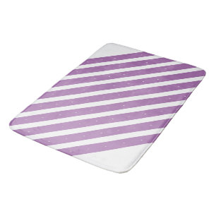 Lavender and white stripes bath mat