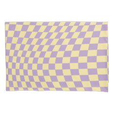 Lavender And Yellow Checkerboard Check Pattern Pillow Case at Zazzle