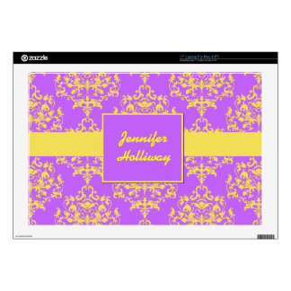 Lavender and Yellow Damask Laptop Skin