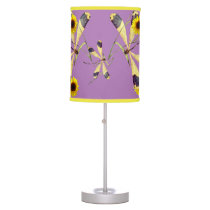 Lavender and Yellow Dragonfly Sunflower lamp