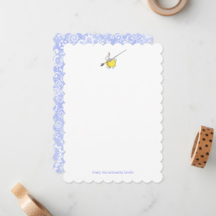 Lavender and Yellow Painter Rabbit Note Card