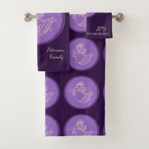 Lavender Angel of Joy Purple Glow Family Radiance Bath Towel Set