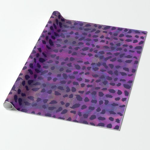 Lavender animal skin with purple spots wrapping paper