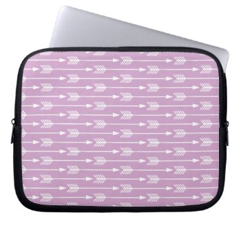 Lavender Arrows Pattern Laptop Sleeve by heartlockedcases at Zazzle