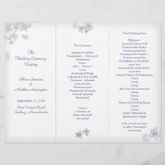 Lavender Art Tri-Fold Wedding Program Template