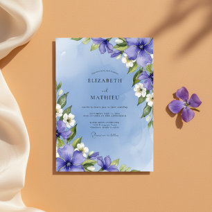 Lavender Artistic Floral Wedding Invitation