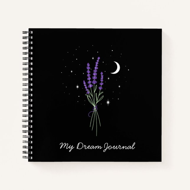 Lavender at Night Customizable Notebook (Front)