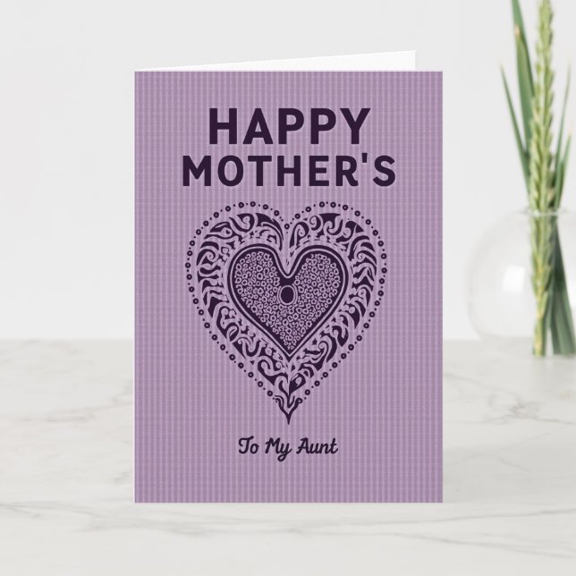 Lavender Aunts Day Design Card (Front)