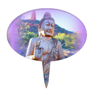lavender aura buddha cake topper