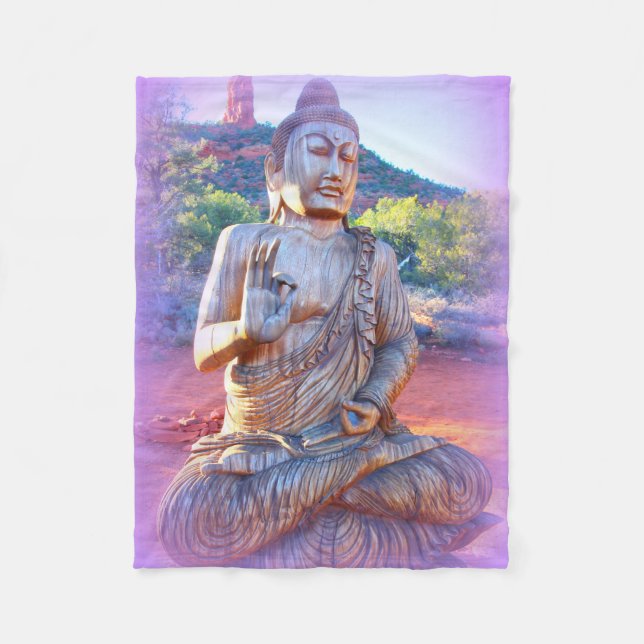 lavender aura buddha fleece blanket (Front)