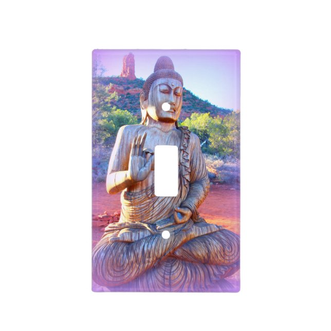 lavender aura buddha light switch cover (Front)
