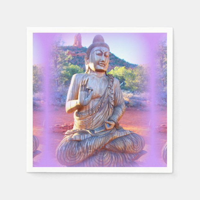 lavender aura buddha paper napkins (Front)