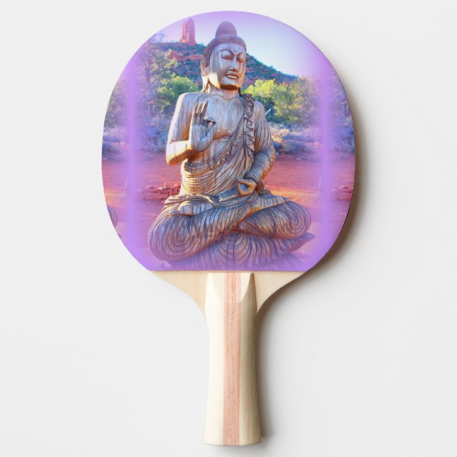 lavender aura buddha ping pong paddle (Front)