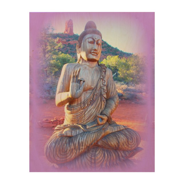 lavender aura buddha wood wall decor (Front)