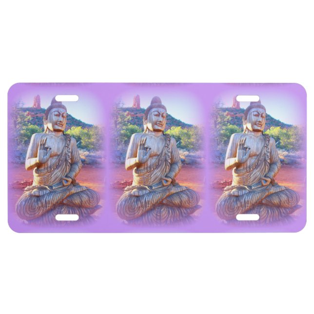 lavender aura buddhas license plate (Front)