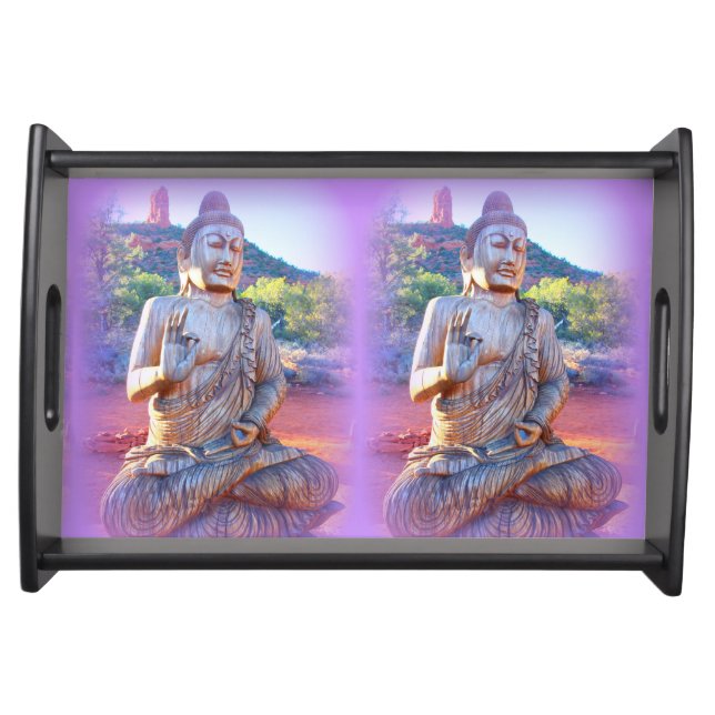 lavender aura buddhas serving tray (Front)