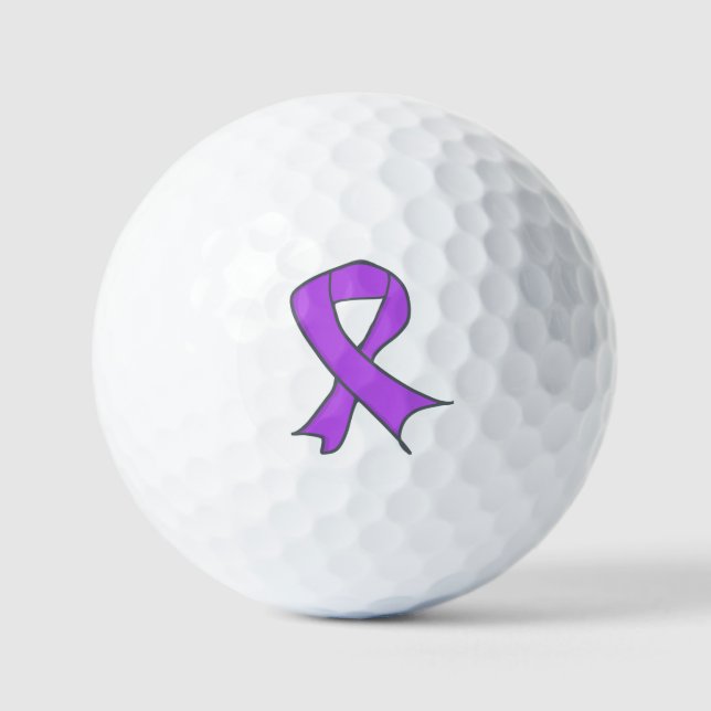 Lavender Awareness Loop as Symbol  Golf Balls (Front)