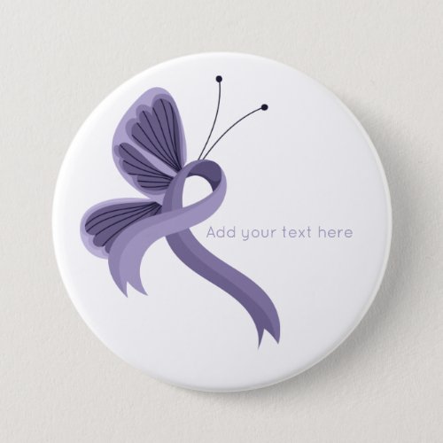 Lavender Awareness Ribbon Butterfly  Button