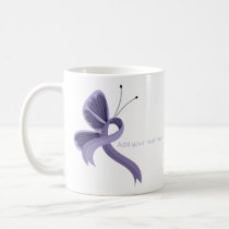 Lavender Awareness Ribbon Butterfly Coffee Mug