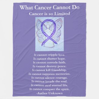 Lavender Awareness Ribbon Cancer Angel Blankets