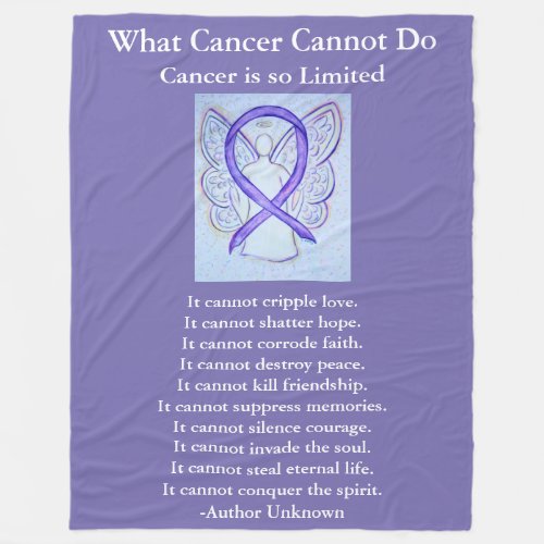 Lavender Awareness Ribbon Cancer Angel Blankets