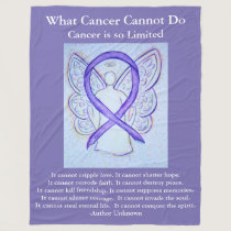 Lavender Awareness Ribbon Cancer Fleece Blanket