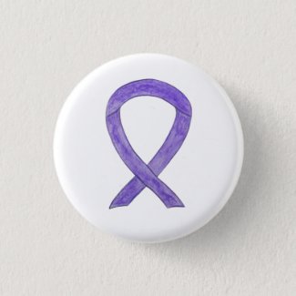 Lavender Awareness Ribbon Custom Art Pin Buttons