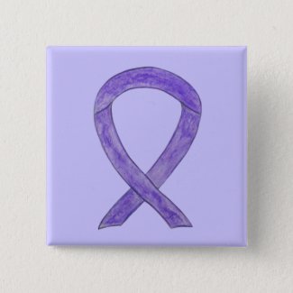 Lavender Awareness Ribbon Custom Button Pins