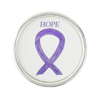 Lavender Awareness Ribbon Custom Word Lapel Pins