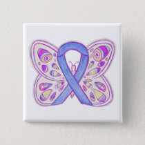 Lavender Awareness Ribbon Heart Art Pin Button