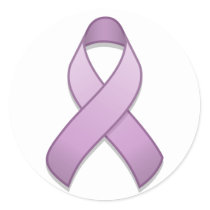 Lavender Awareness Ribbon Round Sticker