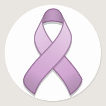 Lavender Awareness Ribbon Round Sticker