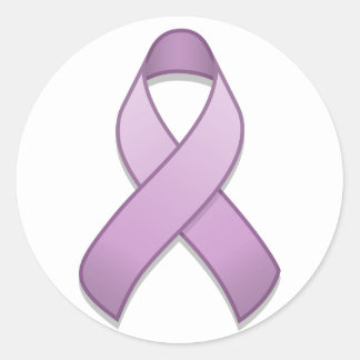 Lavender Awareness Ribbon Round Sticker