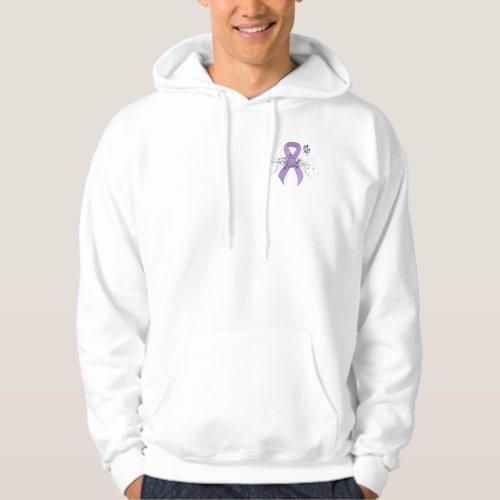 Lavender Awareness Ribbon with Butterfly Hoodie