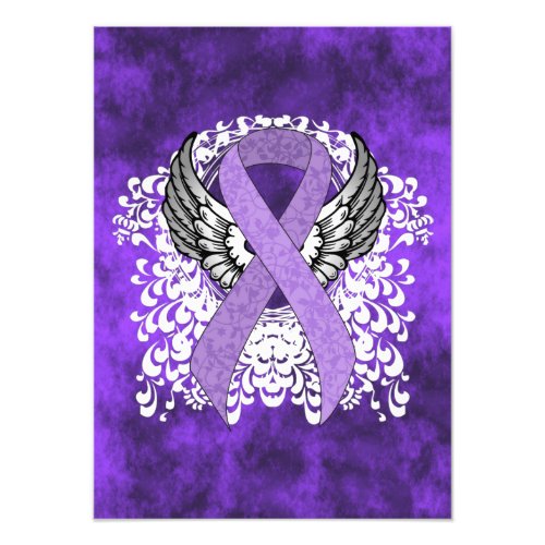Lavender Awareness Ribbon with Wings Photo Print