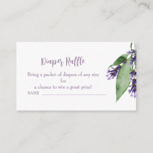 Lavender Baby Shower Diaper Raffle Enclosure Card