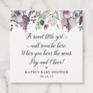 Lavender Baby Shower Favor Tag